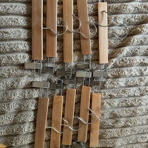 Wooden adjustable pants hangers (10)